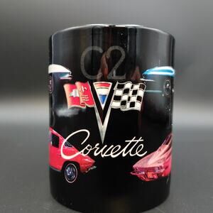 Corvette C2 Coffee Mug Black Ceramic GM Licensed Encore Xpres Vintage Car Gift